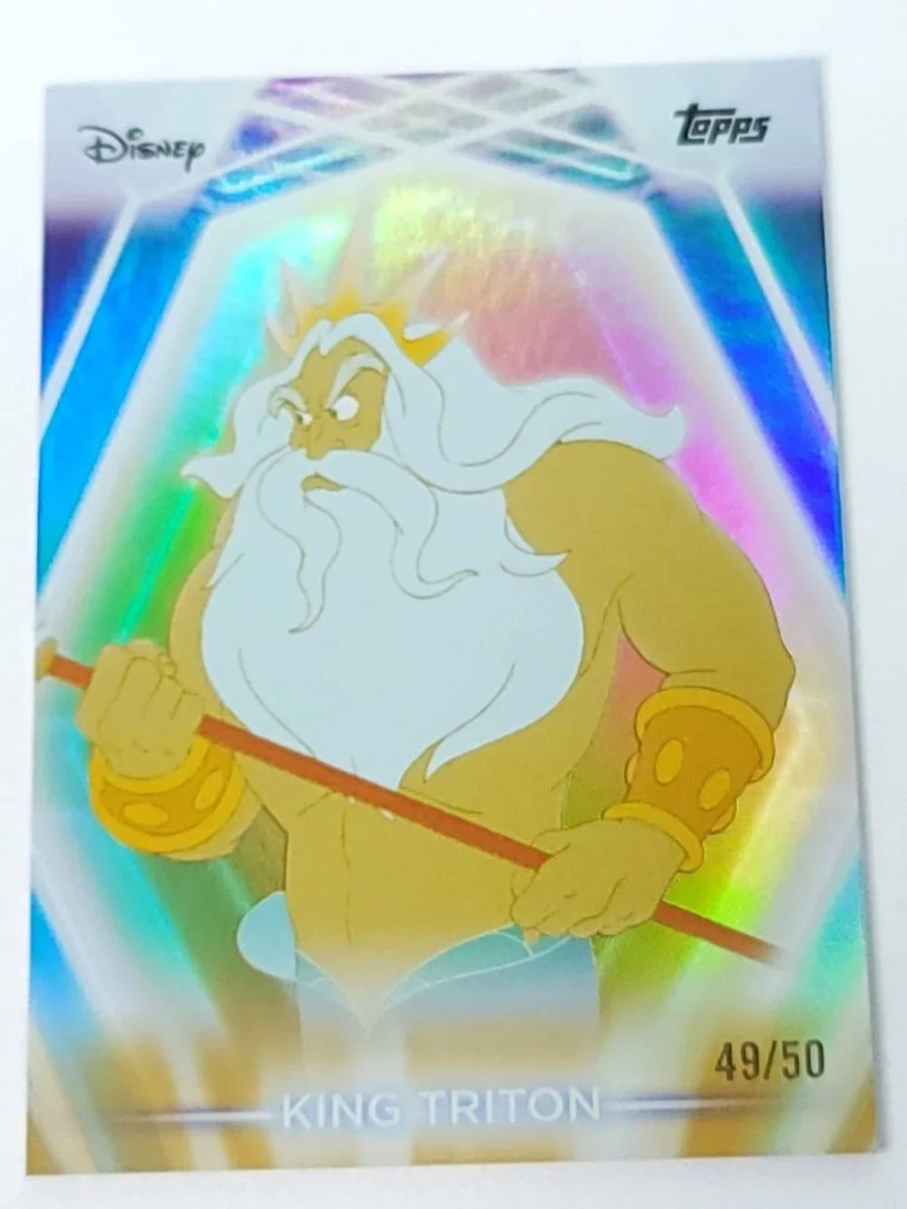 King Triton Topps 2026 Disney Neon Gold Holo Parallel Limited 49/50 - Picture 1 of 4